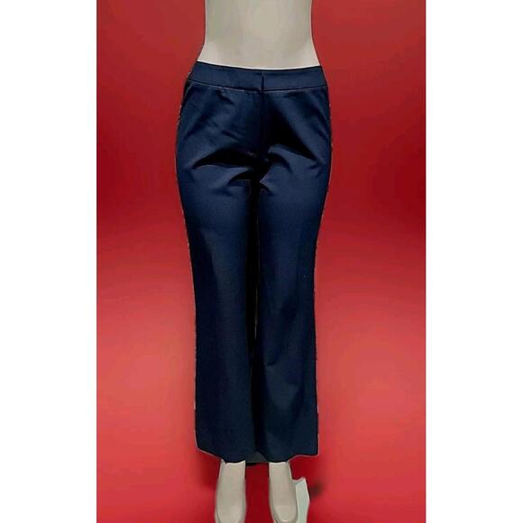 Lafayette 148 New York Women Navy Wool Blend Size 6 Dress Pants Quality # CB8